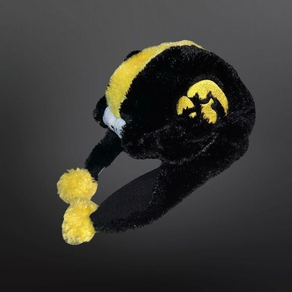 Forever Collectables NCAA Iowa Hawkeyes Dangle Fuzzy Earflap Pom Hat - Picture 5 of 6
